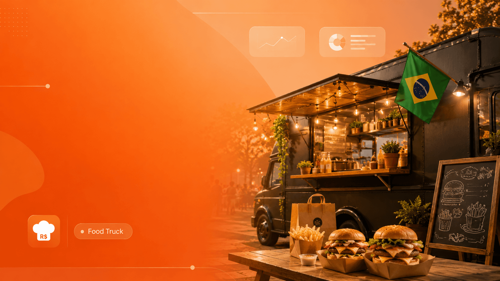 Dono de food truck usando o DonMenu
